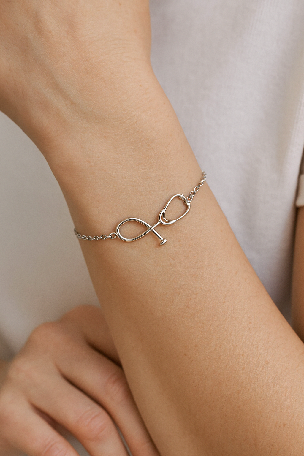 Stethoskop Armband - Silber